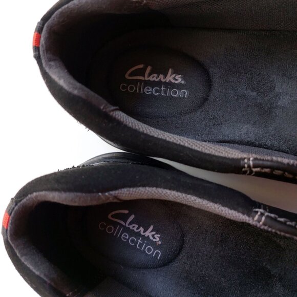 Mens Clarks Black Leather Loafers Slip-on Shoes Size 11 - Picture 4 of 7